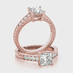 14K Rose Princess-Round Diamond Engagement Ring  Video