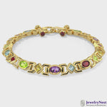 14k Old Style Multi Gemstones Taggle Bracelet Video