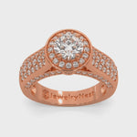 14k Rose Gold Diamond Arch Solitaire Engagement Ring Video