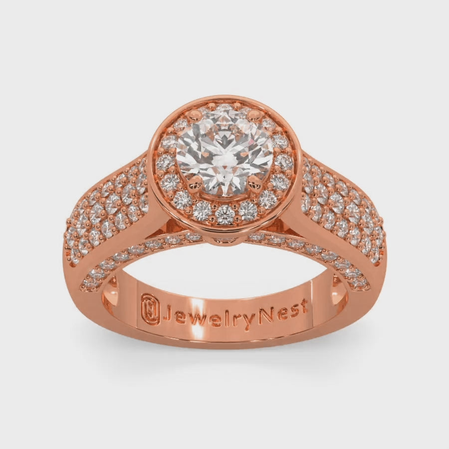 14k Rose Gold Diamond Arch Solitaire Engagement Ring Video