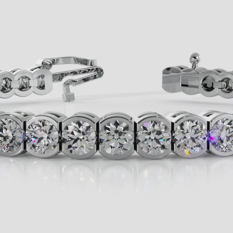 14k Solid Gold Diamond Tennis Bracelet  Video