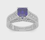 14k Gold Square Tanzanite Diamond Ring Video