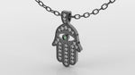 14k Black Gold Hamsa Forest Green Diamond Necklace Video