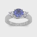 14k Gold Diamond Round Sapphire Ring Video