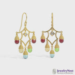 14K Diamond Briolette Chandelier Drop Earring Video