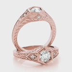 14K Pink Vintage Engagement Diamond Ring Video