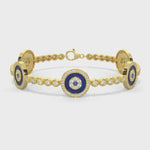 14k Gold Sapphire Diamond Evil Eye Bracelet video