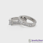14k Gold Emerald Cut Diamond Bridal Set Bands  Video