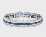 14k Gold Art Deco Style Sapphire Diamond Bracelet Video