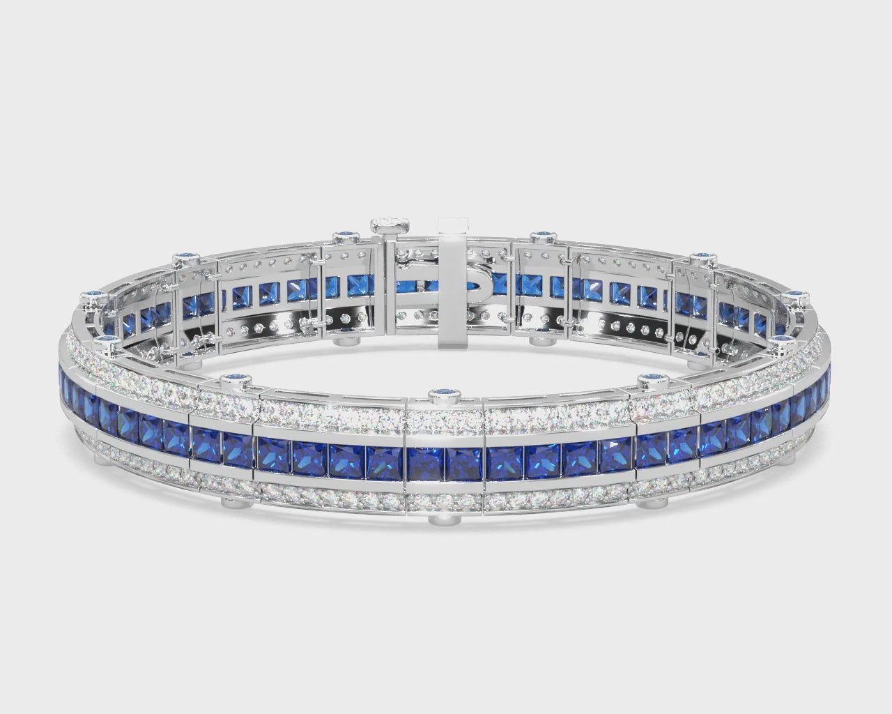 14k Gold Art Deco Style Sapphire Diamond Bracelet Video
