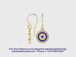 14k Yellow Disk Sapphire Diamond Earring Video