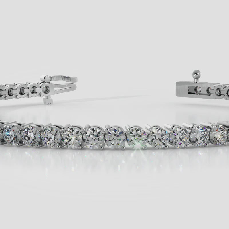 14k Solid Gold Diamond Tennis Bracelet  Video