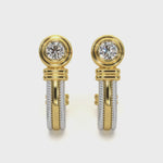 14k Solid Gold Diamond Half Hoop Earrings Video
