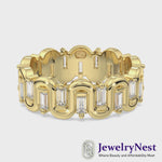 14k Yellow Gold Baguette Diamond Arch Eternity Band Video