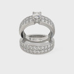 14k Gold Round Diamond Bridal Set Bands Video