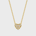 14k Gold Diamond Mini Heart-Shaped Necklace  Video