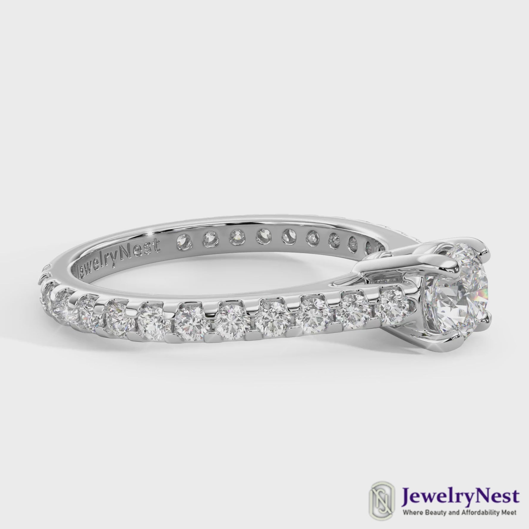 14k Gold Round Cut Solitaire Diamond Ring Video