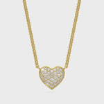 14k Solid Gold Diamond Puffed Heart-shaped Necklace Vdeo
