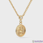 14k Solid Yellow Gold Mini Cherub Diamond Necklace Video