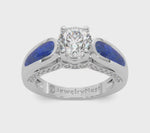 14K Lab-Grown Diamond Lapis Engagement Ring Video