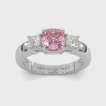 14k Gold Diamond Cushion Pink Sapphire Ring Video