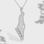 14K Diamond Map of Israel and Star of David Necklace Video