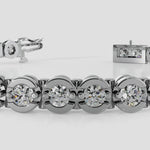 14k Solid Gold Diamond Bezel Tennis Bracelet  Video