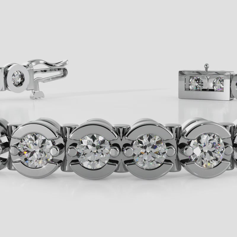 14k Solid Gold Diamond Bezel Tennis Bracelet  Video