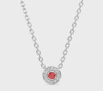 14k Gold Ruby Donut Diamond Gallery Back Necklace  Video