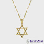 14K Gold Polished & Diamond Cut Star of David Video