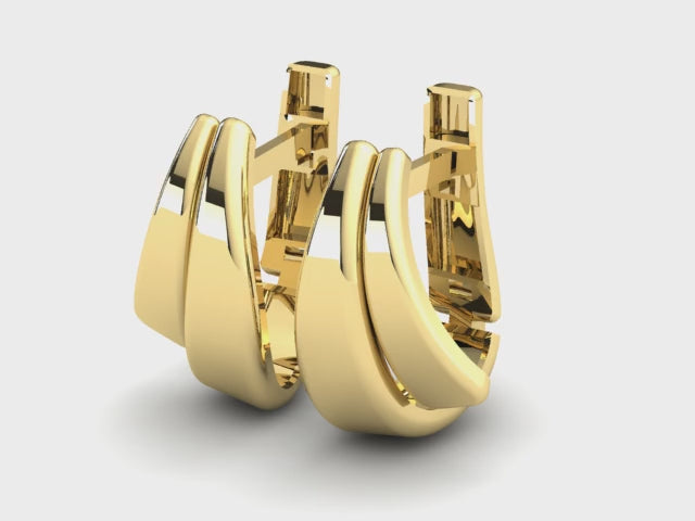 14k Solid Gold Huggie Hoop Earrings Video