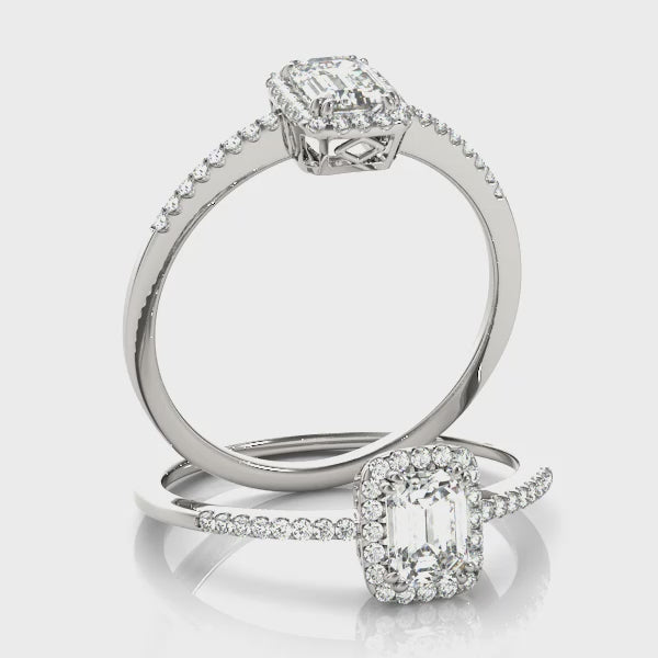 14K Emerald-Cut Diamond Engagement Ring Video