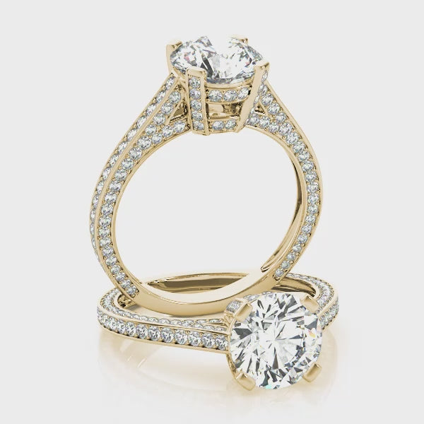 14k Vintage Style Round Lab Grown Diamond Ring Video