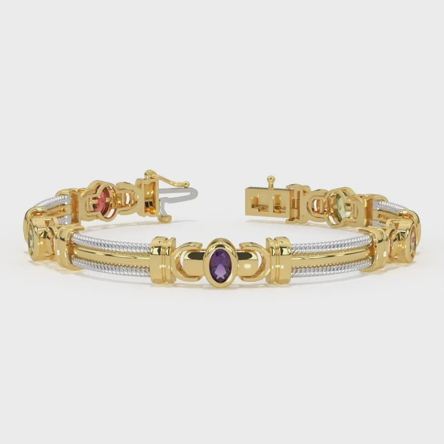 14k Gold Semi Precious Stone Bracelet Video