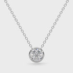 14k Diamond Tapered Bezel Solitaire Necklace Video
