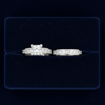 14k gold princess-cut diamond bridal wedding band set with 1.90 carats total weight, elegant and sparkling JewelryNest jewelry.