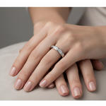 Princess Cut Diamond Band on Model
