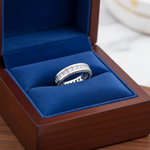 Princess-Round Diamond Eternity Band in Royal Blue Box
