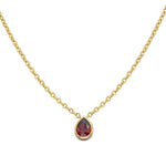 14k Gold Pear-Shape Rhodolite Garnet Solitaire Necklace (1.0.ct.tw)
