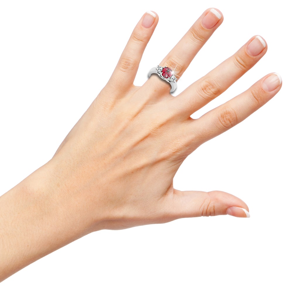 14k Gold Round Tourmaline Diamond Ring On Woman Hand (1.32.cts.tw)