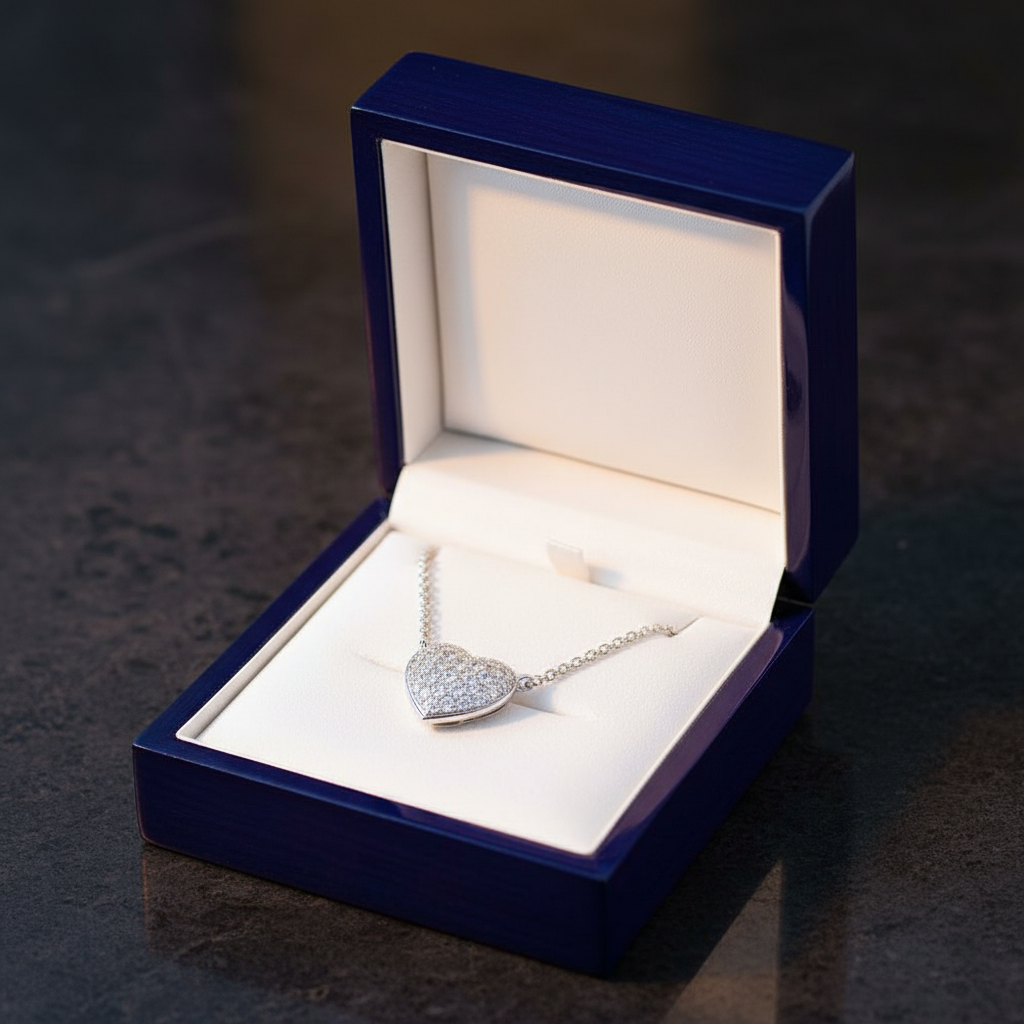 Puffed Heart - White Gold Box