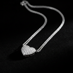 Puffed Heart - White Gold Flat Lay