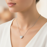 Puffed Heart - White Gold Worn