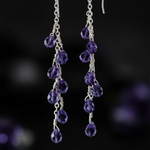 Purple Crystal Earrings - Close Up