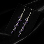 Purple Crystal Earrings - Flat Lay