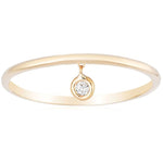 14k Yellow Gold Single Diamond Dangle Ring (0.03.ct.tw)