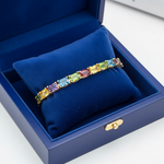 Rainbow Gemstone Tennis Bracelet in box