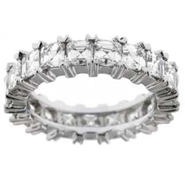 14k Asscher Cut Lab Granwn Diamond Eternity Band (4.75.cts.tw)