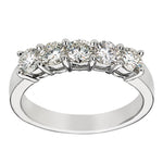 14k White Gold Five Round Diamond Band (0.75.ct.tw)