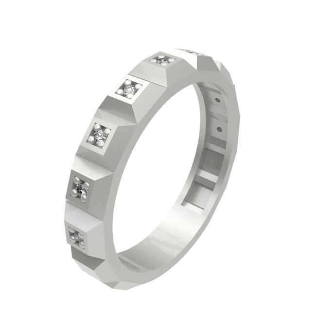 14k Solid Gold Half Eternity Diamonds Band (0.18.ct.tw)